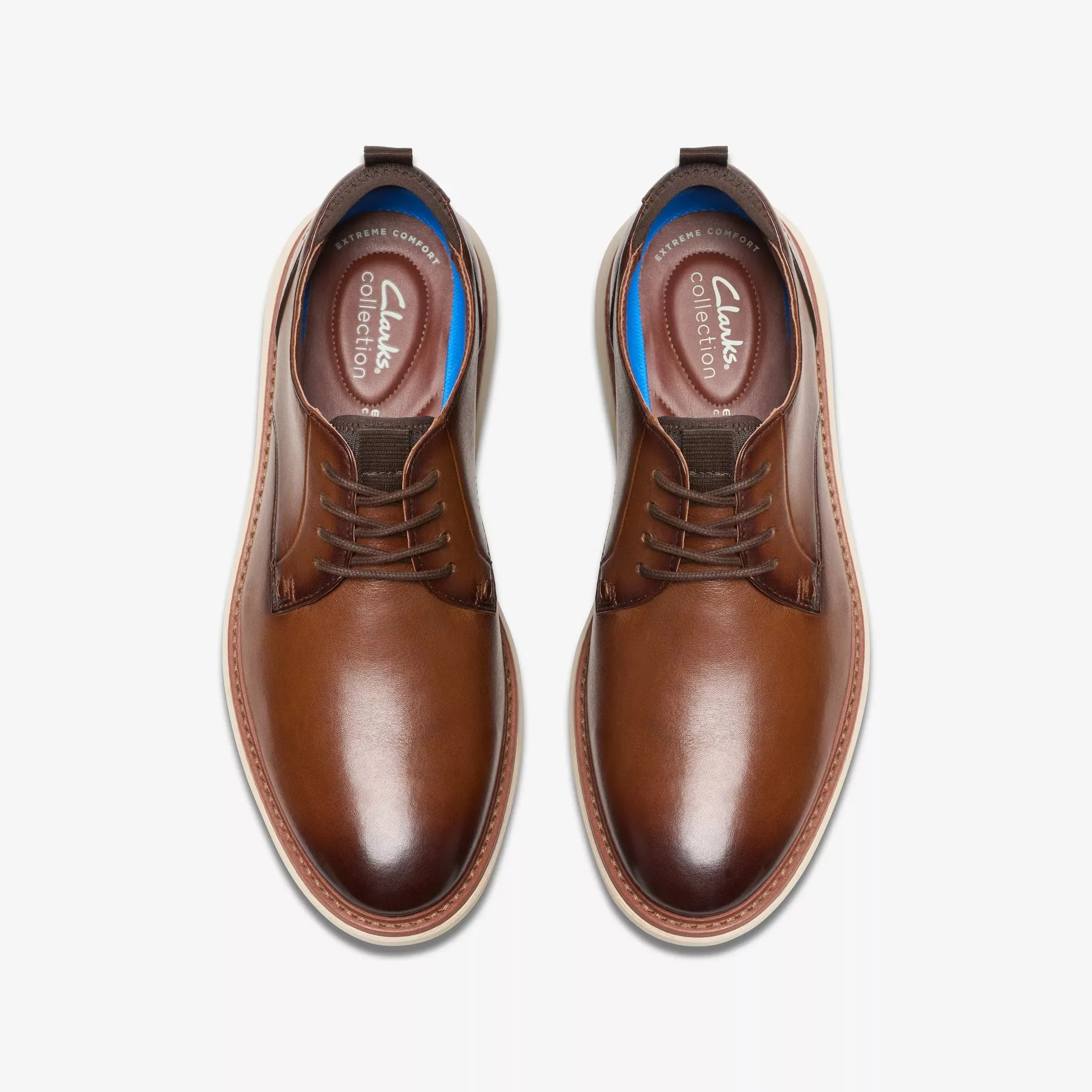 Clarks Brantin Plain Dark Tan Leather