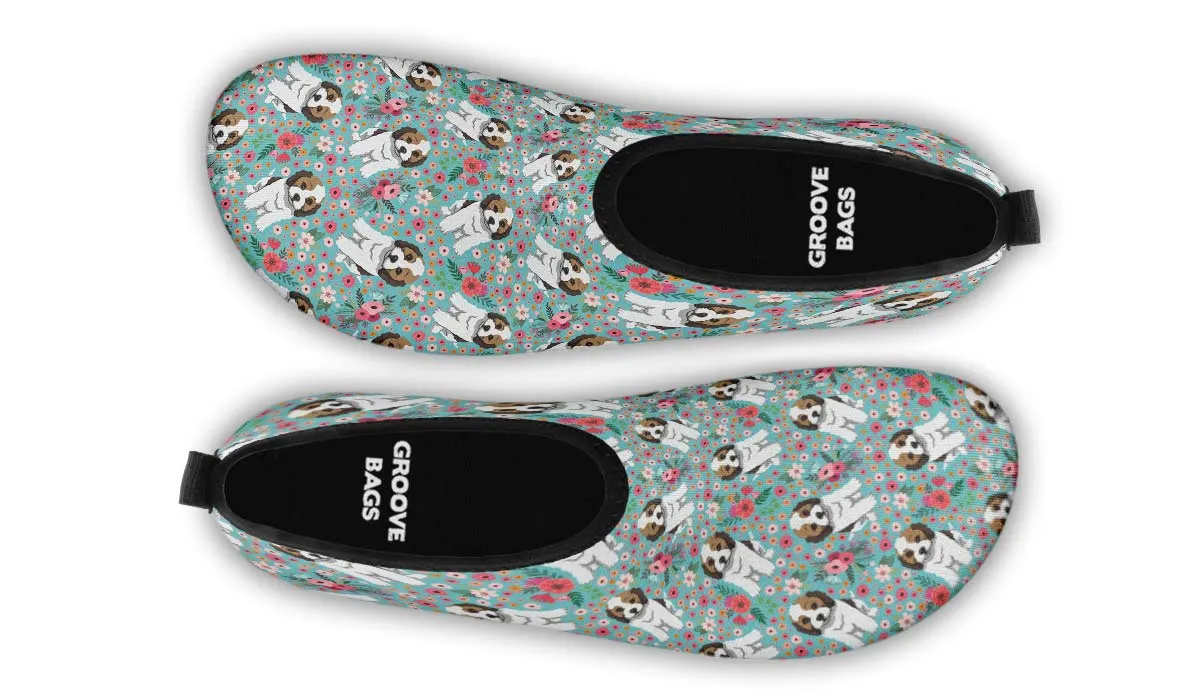 Cockapoo Flower Aqua Barefoot Shoes