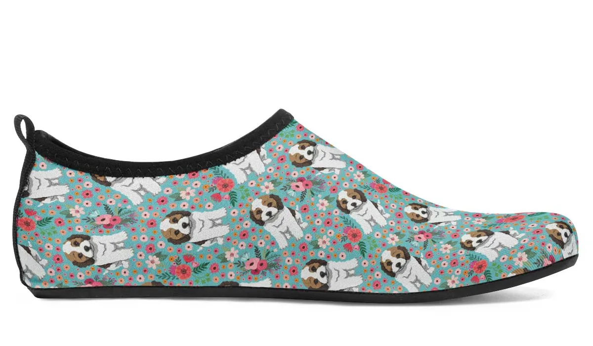 Cockapoo Flower Aqua Barefoot Shoes