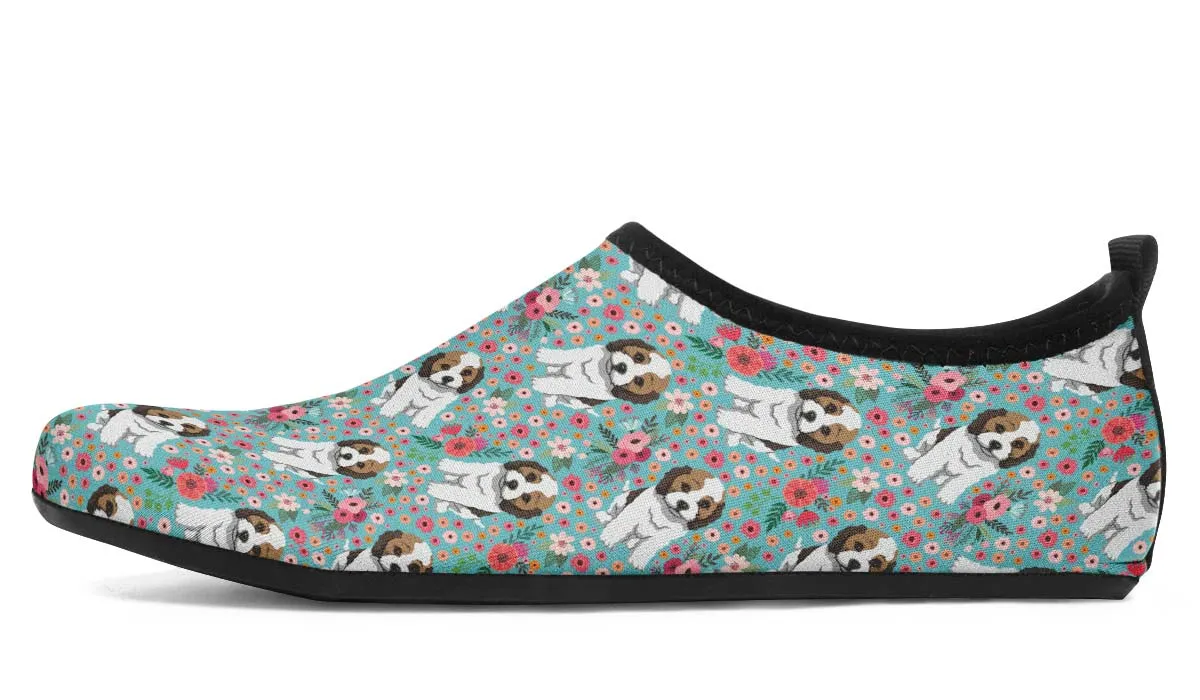 Cockapoo Flower Aqua Barefoot Shoes