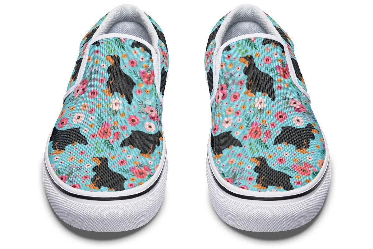 Cocker Spaniel Flower Slip-On Shoes