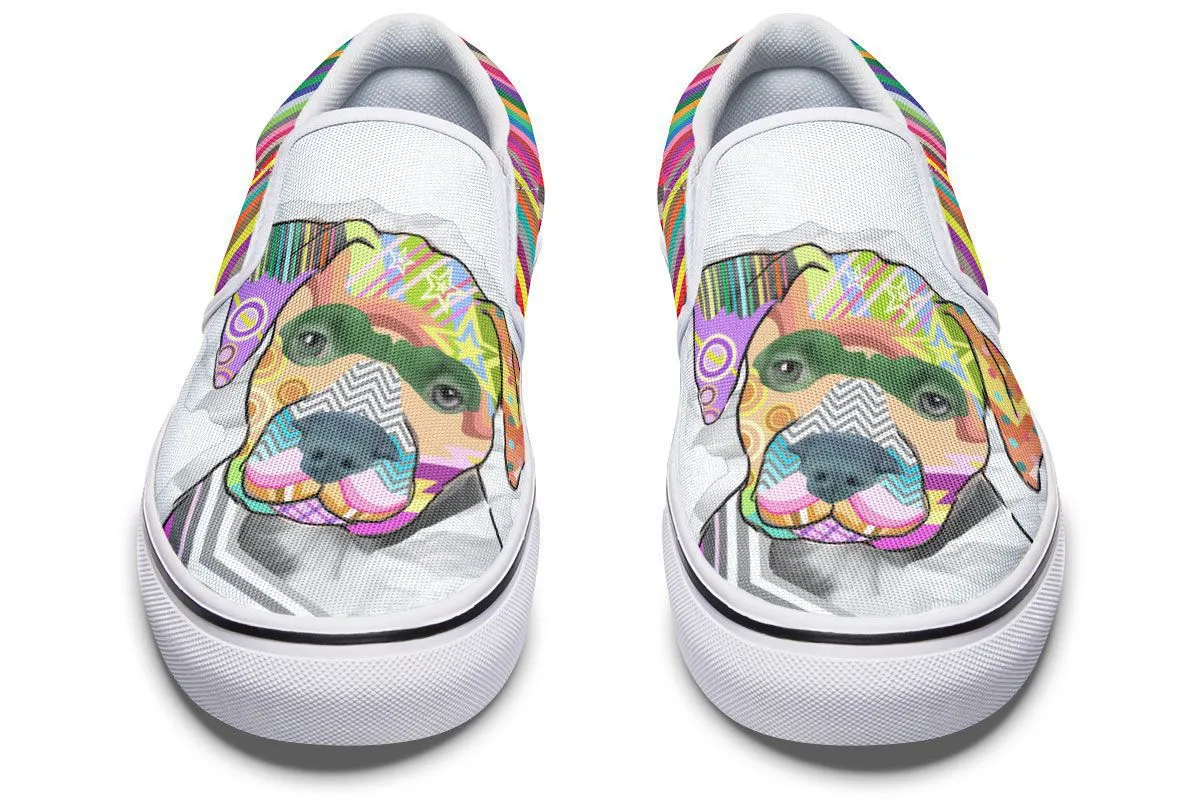 Collage Pup Pit Bull Slip-On Shoes