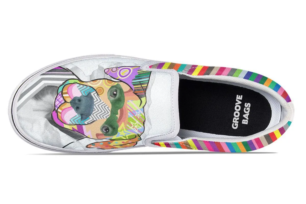 Collage Pup Pit Bull Slip-On Shoes