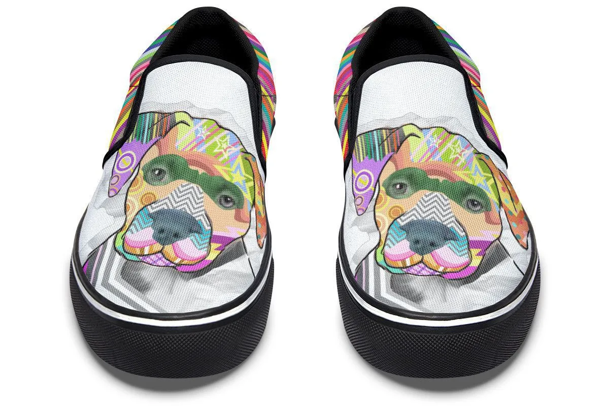 Collage Pup Pit Bull Slip-On Shoes