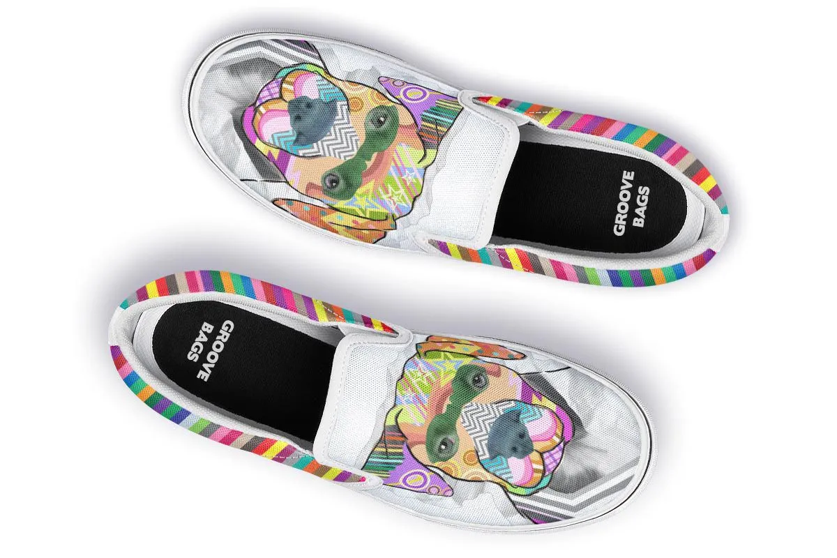 Collage Pup Pit Bull Slip-On Shoes