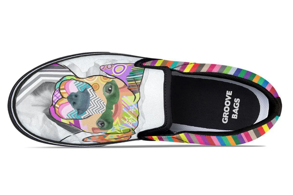 Collage Pup Pit Bull Slip-On Shoes