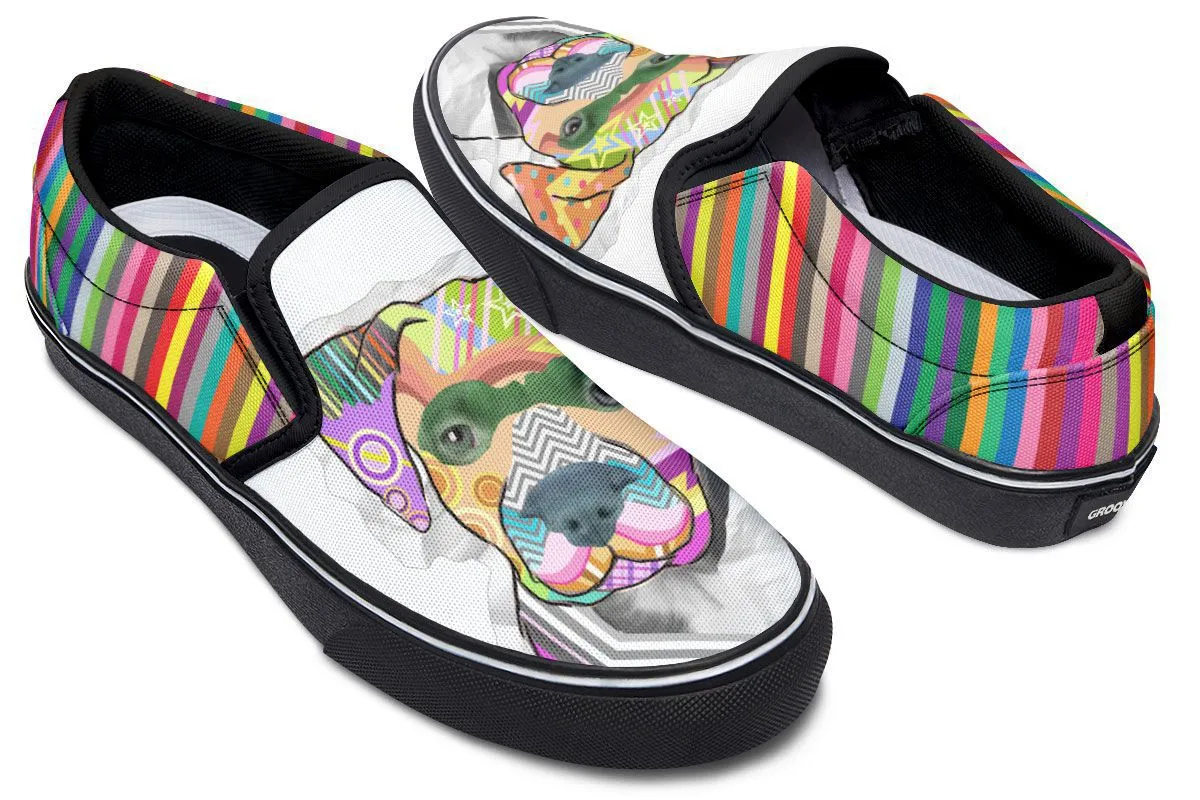 Collage Pup Pit Bull Slip-On Shoes