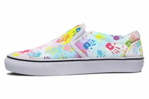 Colorful Handprint Slip-On Shoes