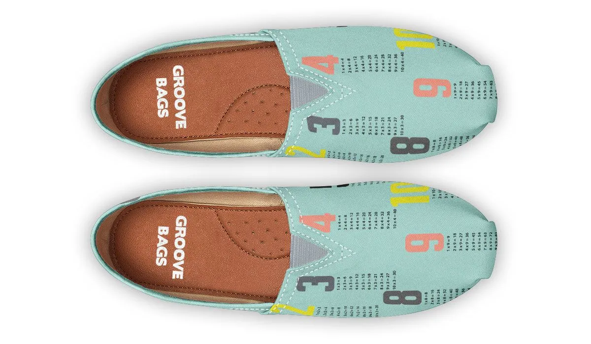 Colorful Multiplication Tables Casual Shoes