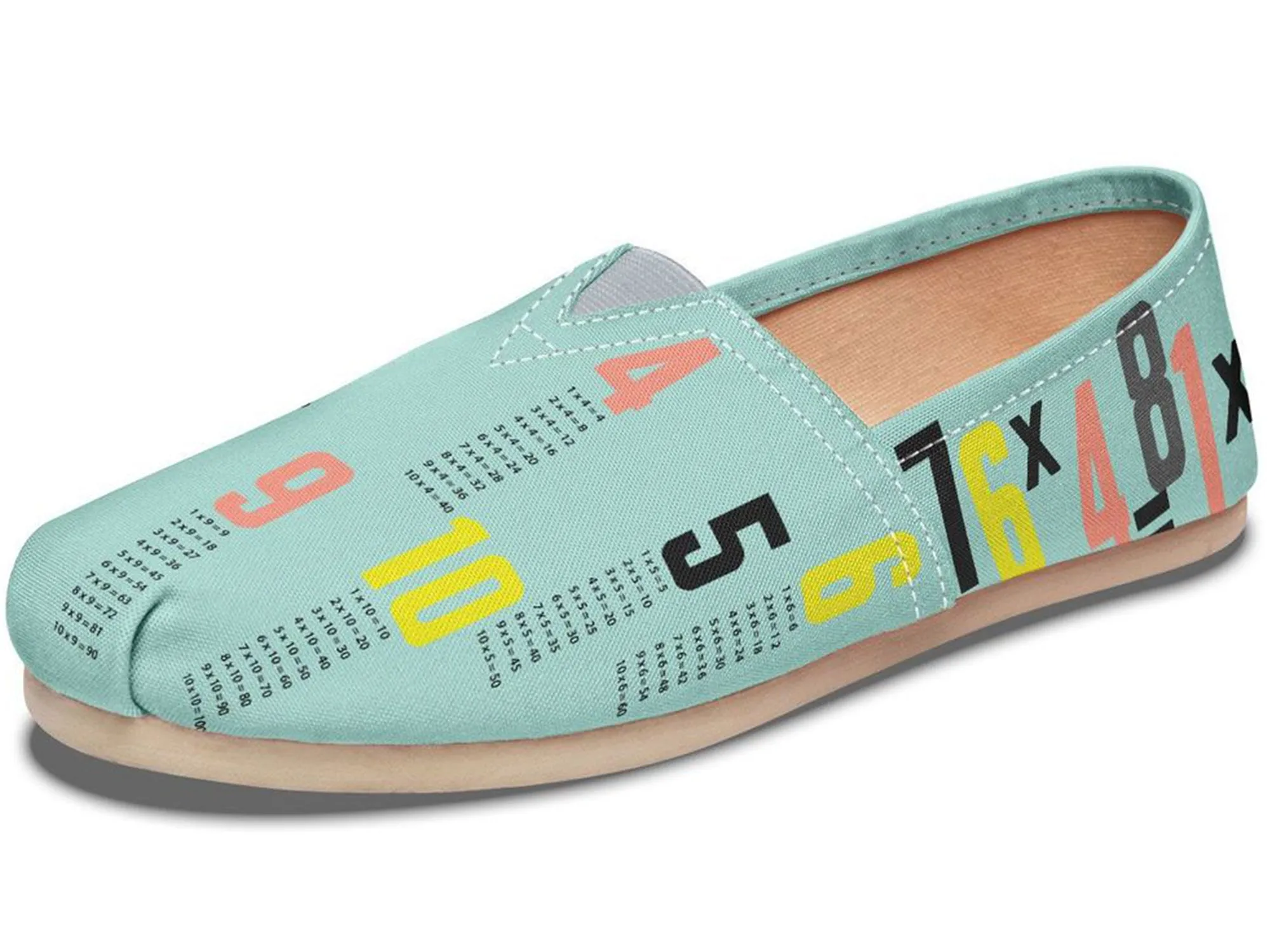 Colorful Multiplication Tables Casual Shoes
