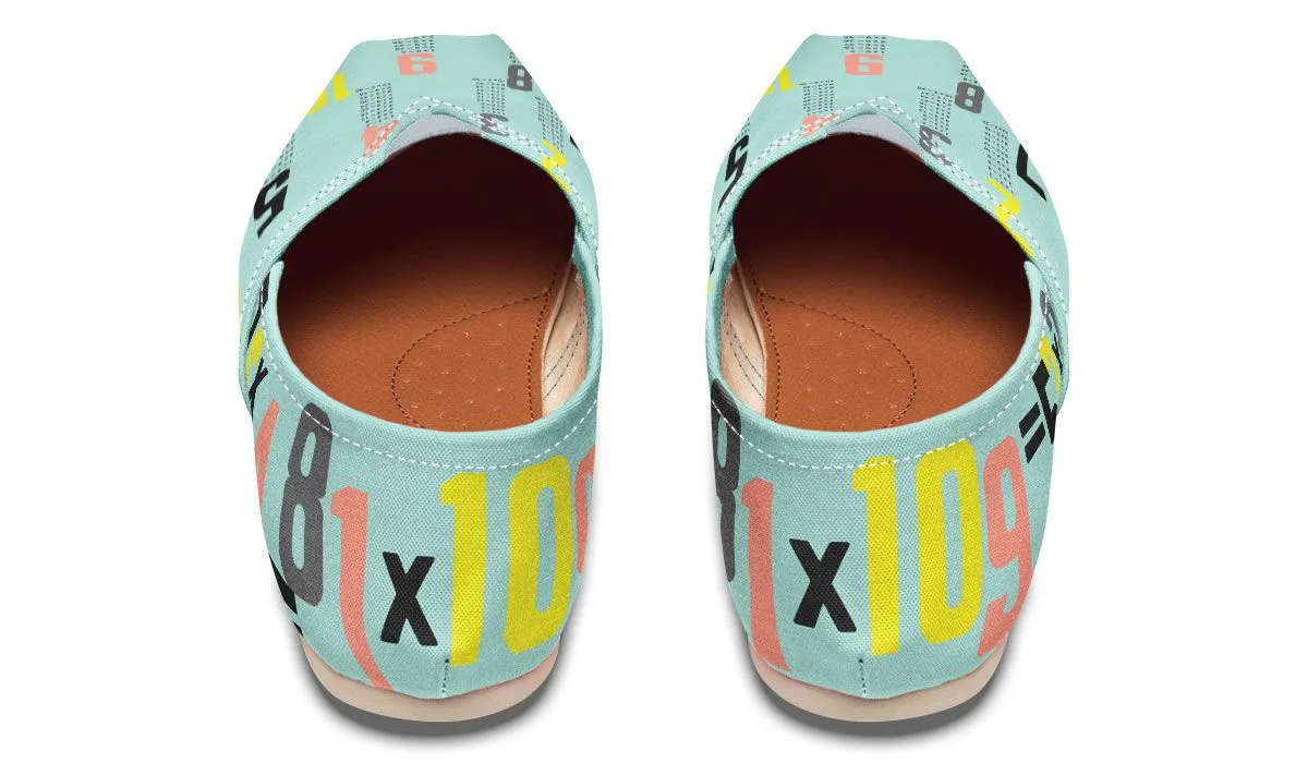 Colorful Multiplication Tables Casual Shoes