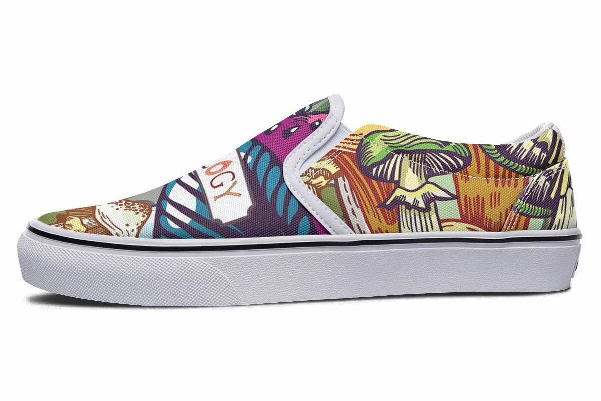 Colorful Mycology Slip-On Shoes