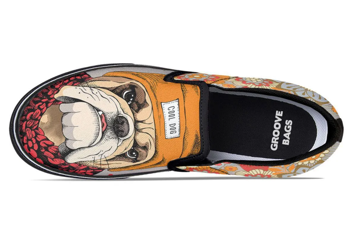 Cool Bulldog Slip-On Shoes