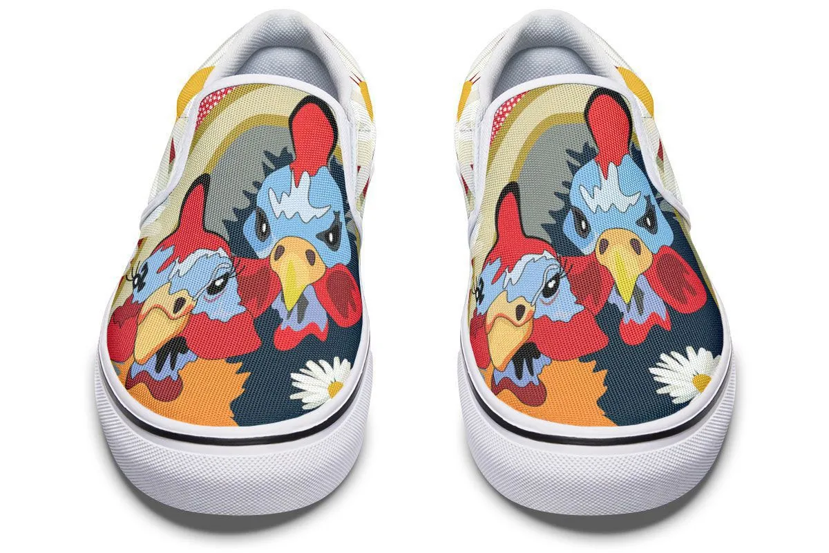 Couple Ol Chickens Slip-On Shoes