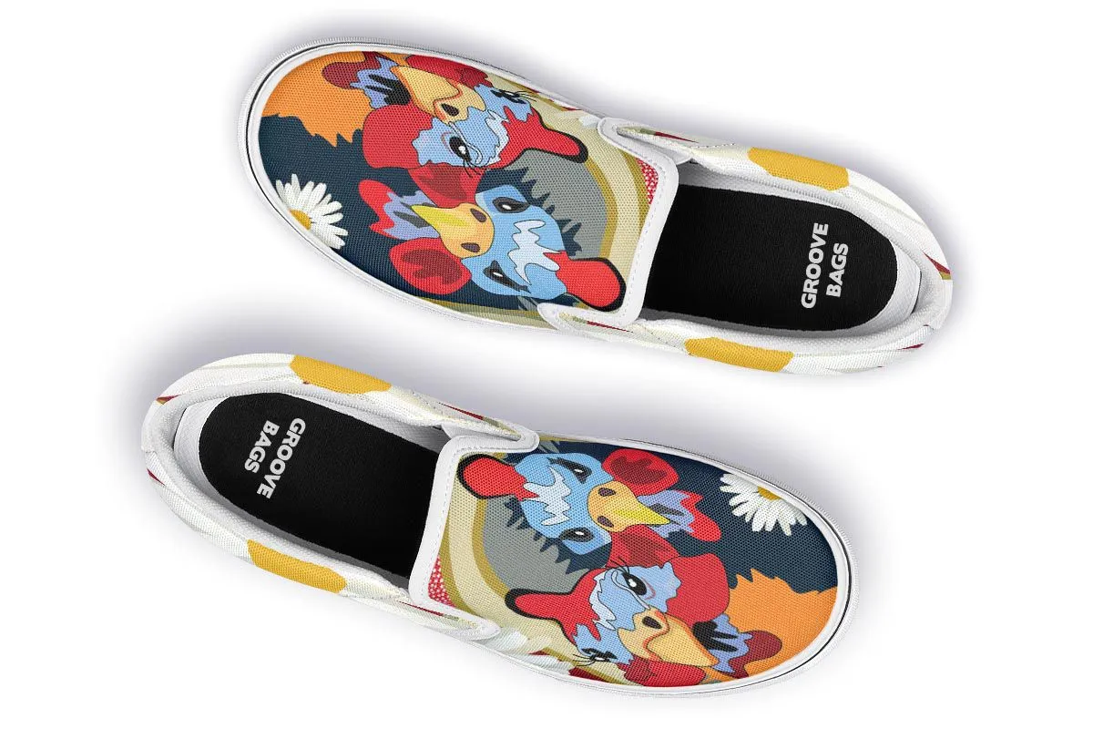 Couple Ol Chickens Slip-On Shoes