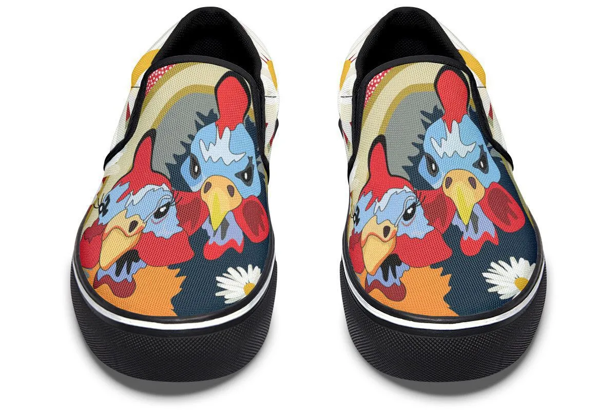 Couple Ol Chickens Slip-On Shoes