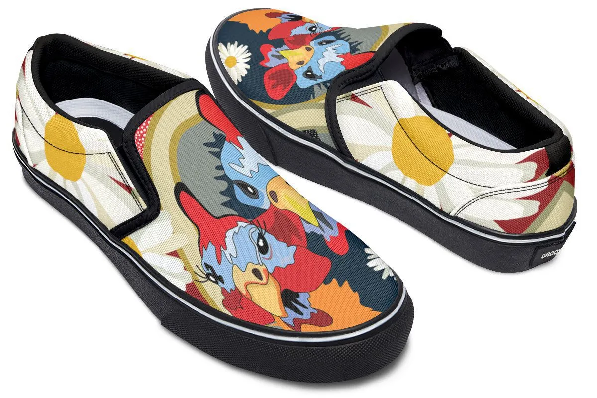 Couple Ol Chickens Slip-On Shoes