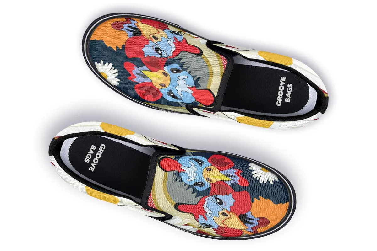 Couple Ol Chickens Slip-On Shoes