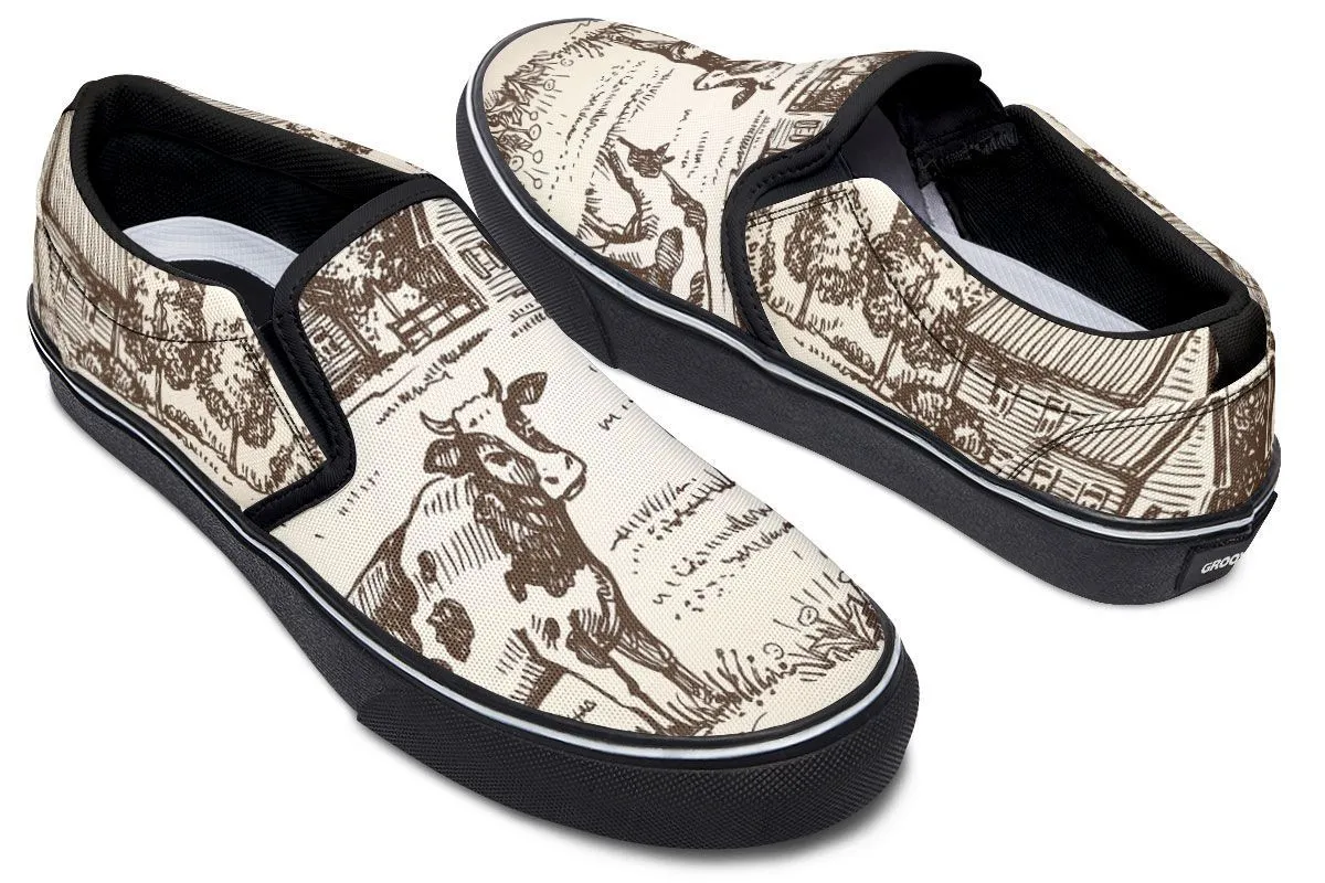 Cow Farm Slip-On Shoes