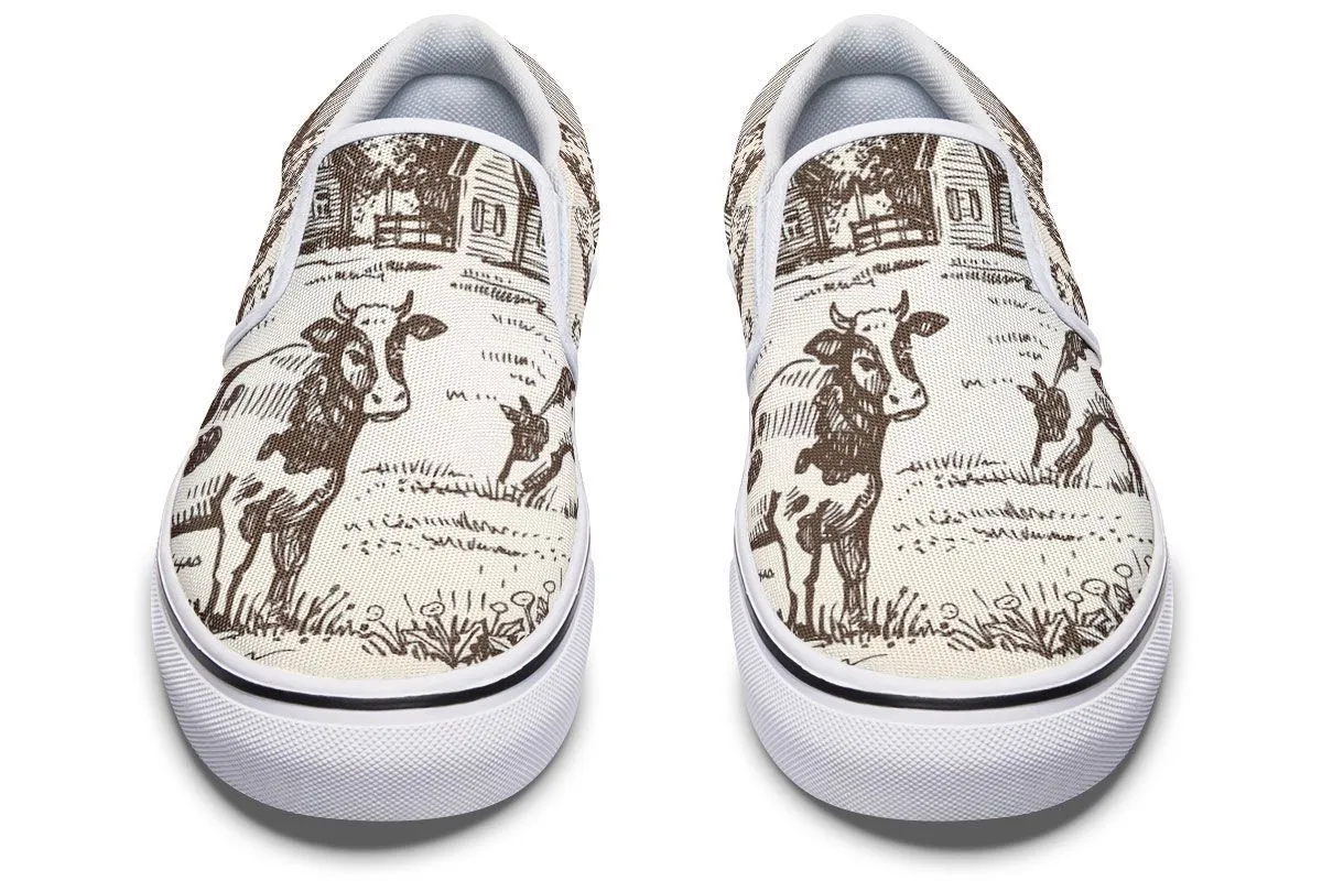 Cow Farm Slip-On Shoes