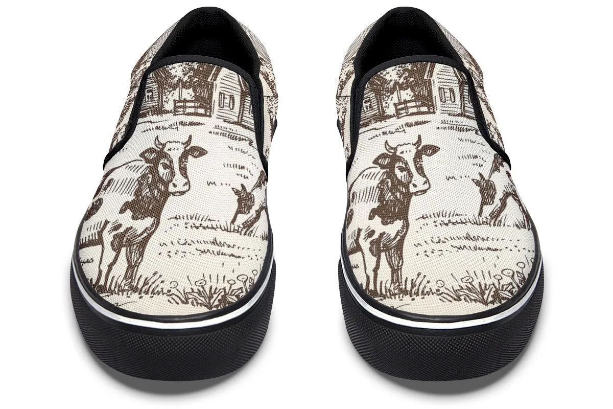 Cow Farm Slip-On Shoes