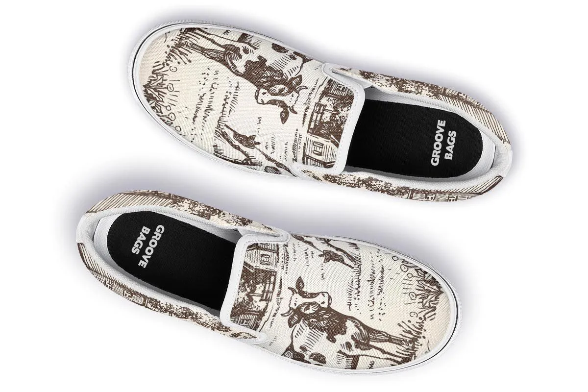 Cow Farm Slip-On Shoes