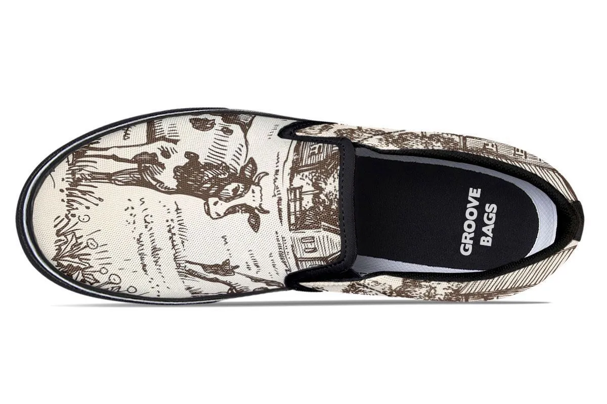 Cow Farm Slip-On Shoes