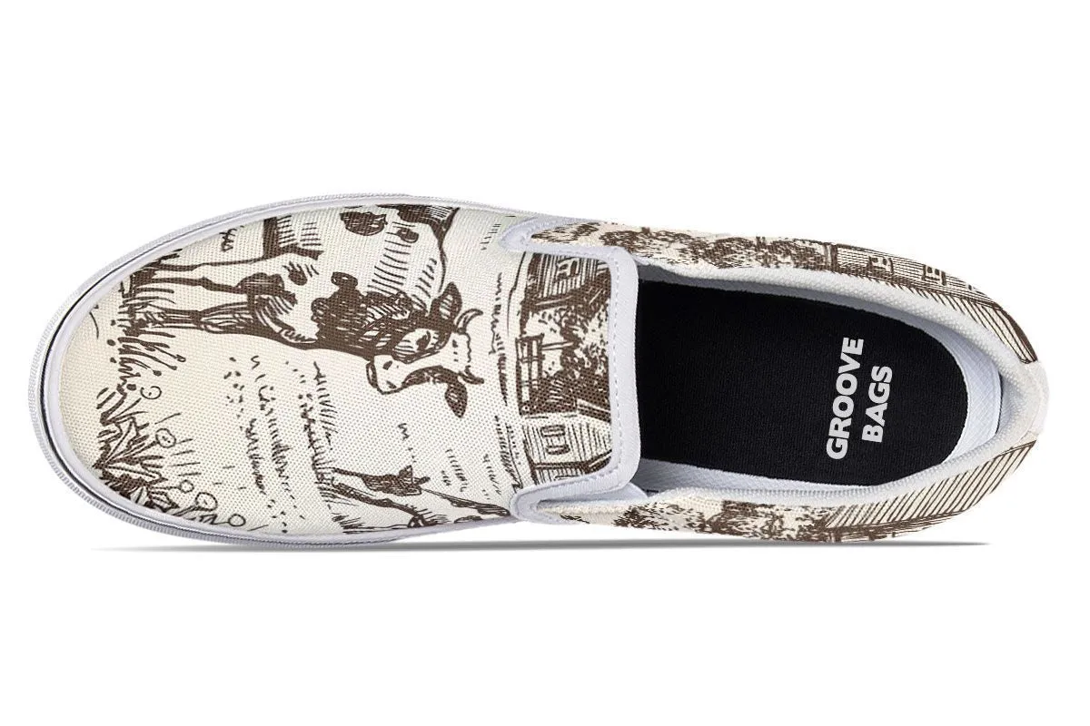 Cow Farm Slip-On Shoes
