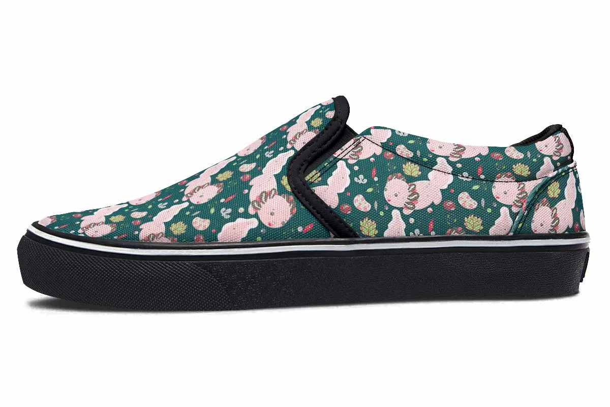 Cute Axolotl Pattern Slip-On Shoes