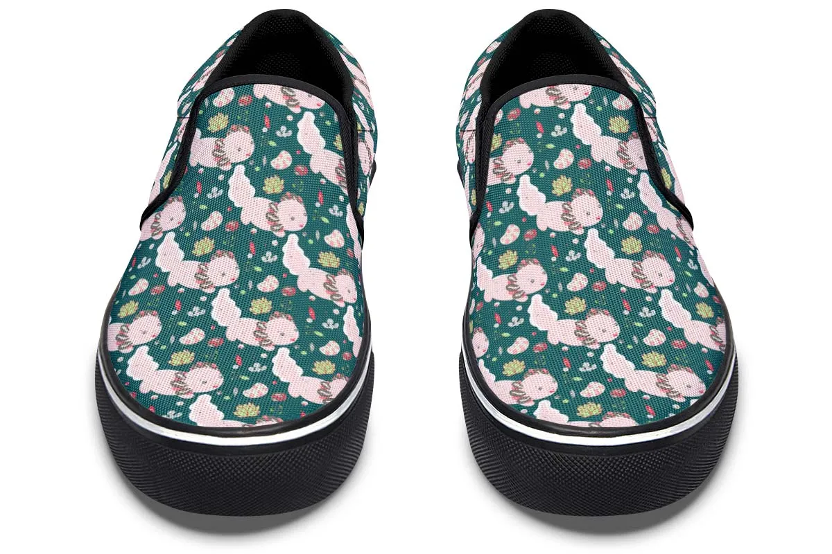 Cute Axolotl Pattern Slip-On Shoes