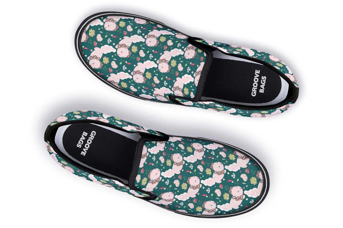 Cute Axolotl Pattern Slip-On Shoes