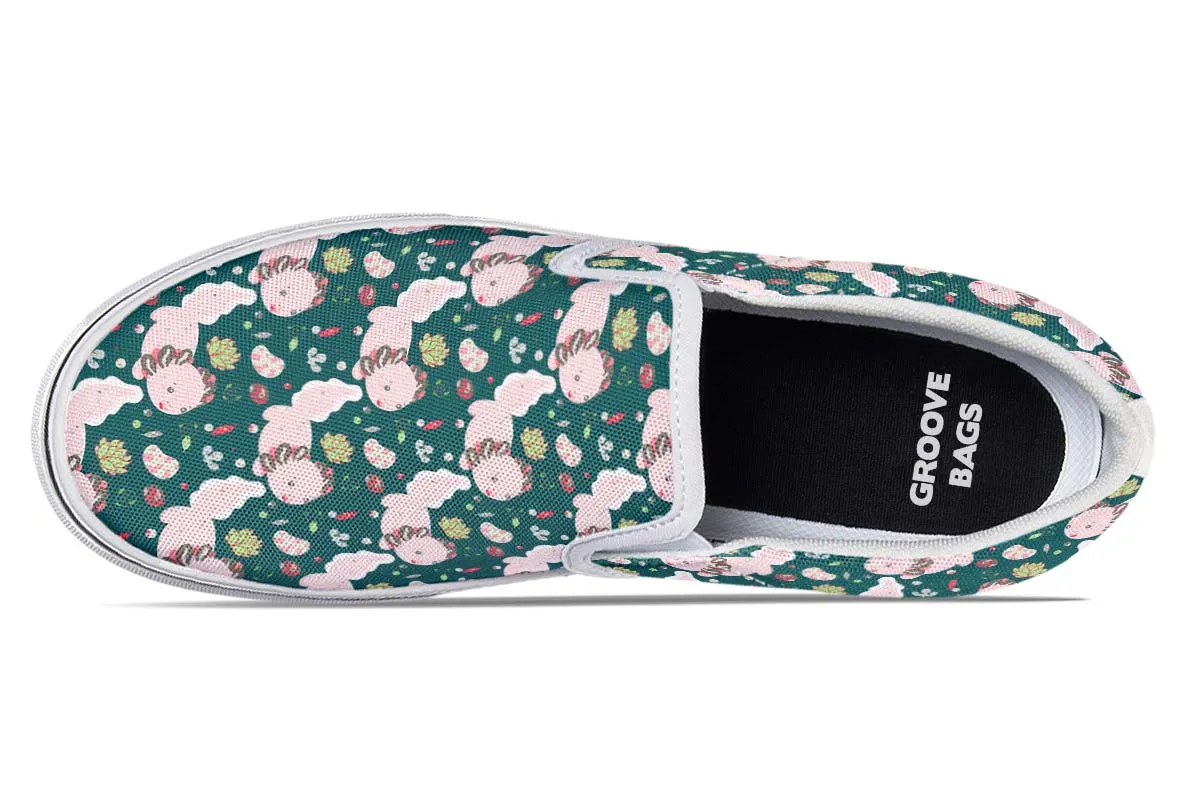 Cute Axolotl Pattern Slip-On Shoes