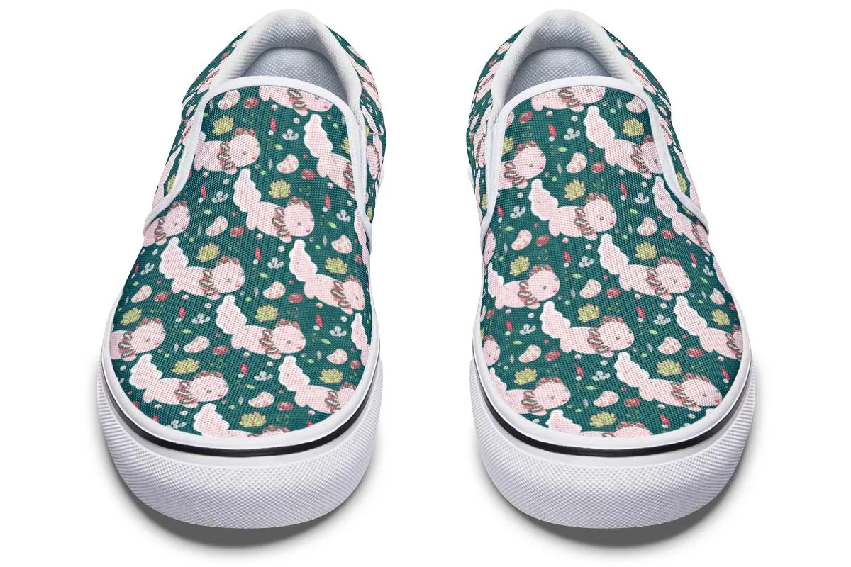 Cute Axolotl Pattern Slip-On Shoes