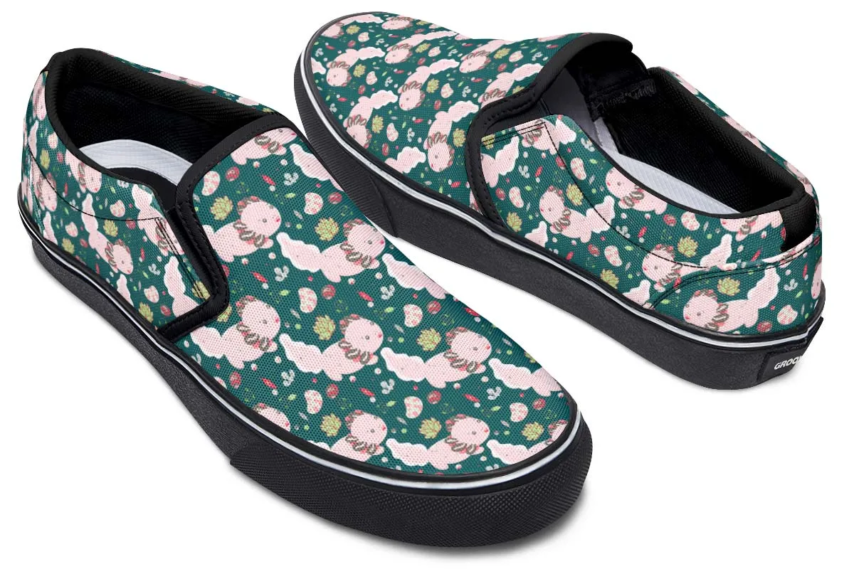 Cute Axolotl Pattern Slip-On Shoes