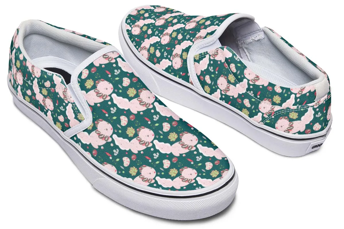 Cute Axolotl Pattern Slip-On Shoes