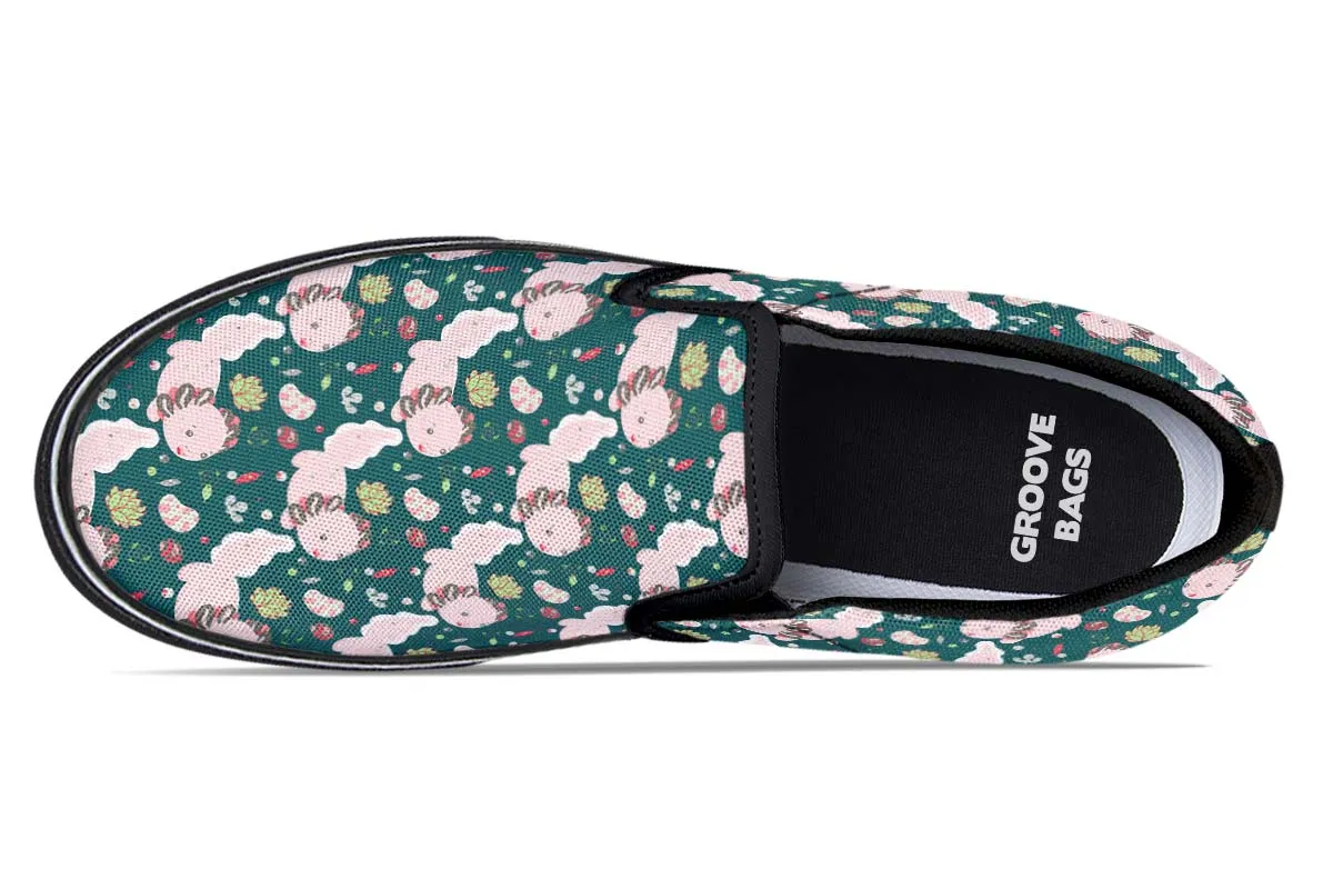 Cute Axolotl Pattern Slip-On Shoes