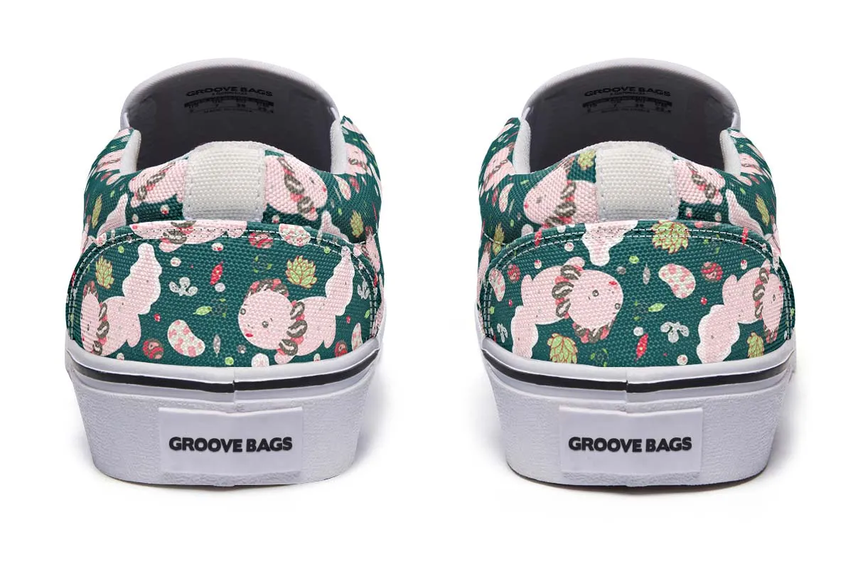 Cute Axolotl Pattern Slip-On Shoes