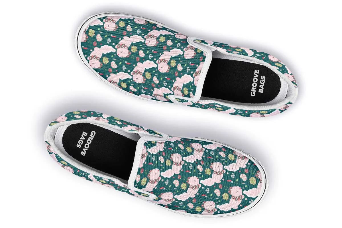 Cute Axolotl Pattern Slip-On Shoes