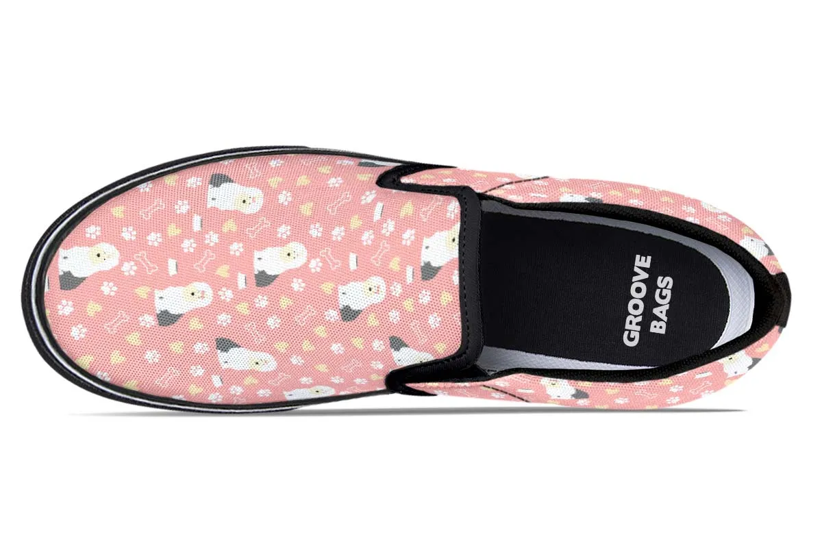 Cute Old English Sheepdog Slip-On Shoes