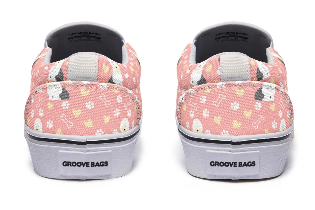 Cute Old English Sheepdog Slip-On Shoes