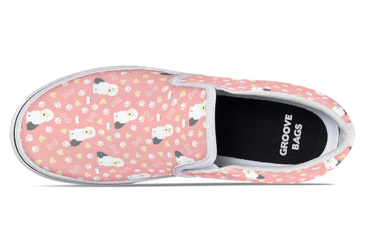 Cute Old English Sheepdog Slip-On Shoes