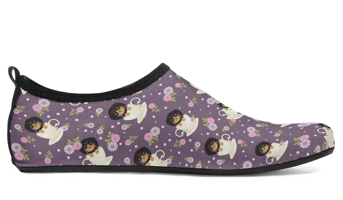 Dachshund Cup Of Tea Aqua Barefoot Shoes