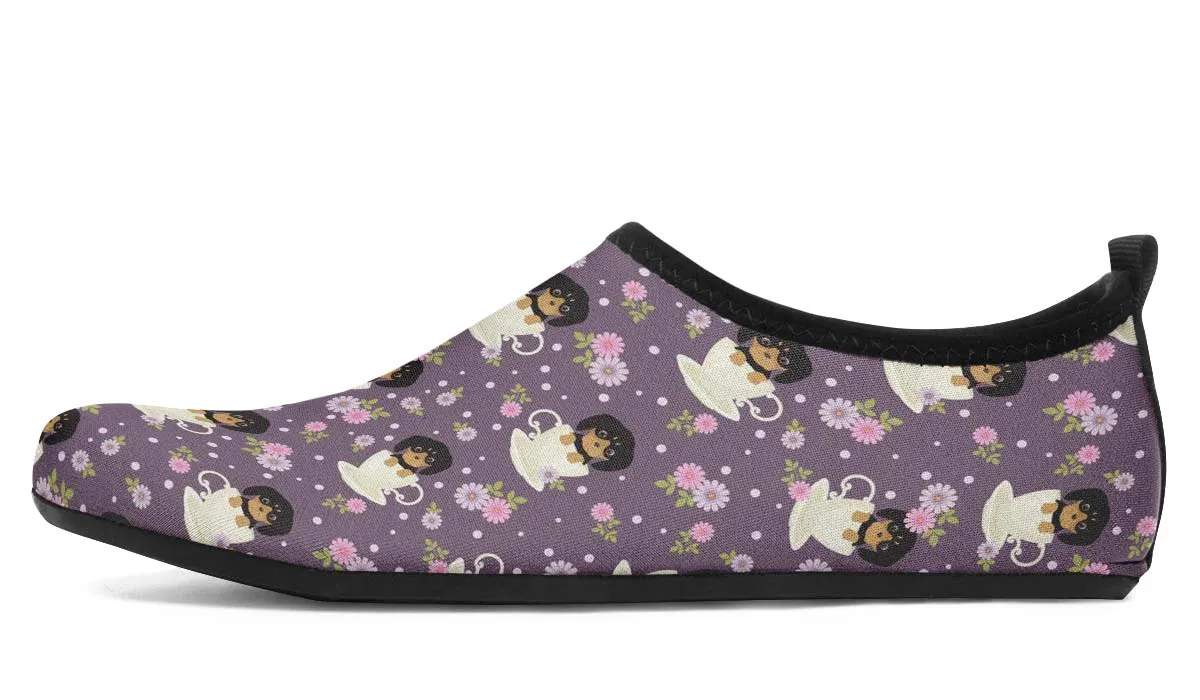 Dachshund Cup Of Tea Aqua Barefoot Shoes