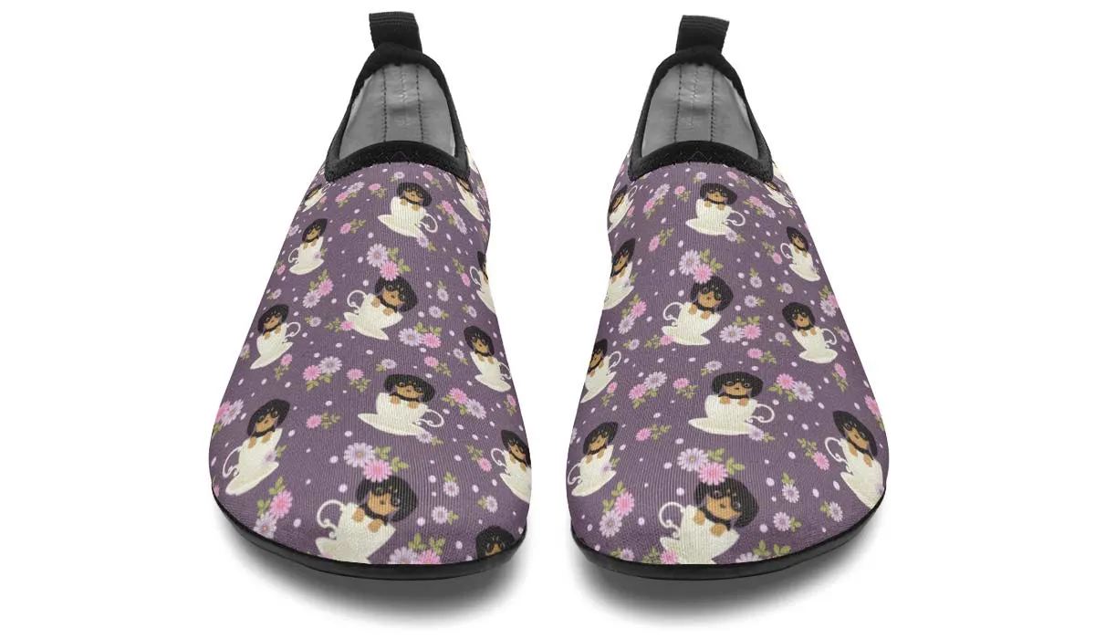 Dachshund Cup Of Tea Aqua Barefoot Shoes