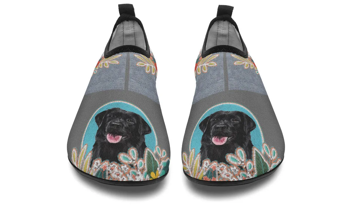 Denim Style Black Labrador Aqua Barefoot Shoes