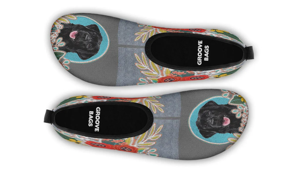 Denim Style Black Labrador Aqua Barefoot Shoes