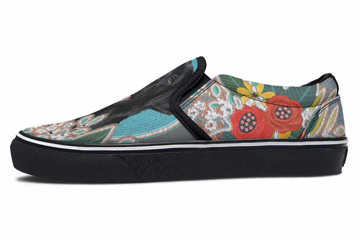 Denim Style Black Labrador Slip-On Shoes