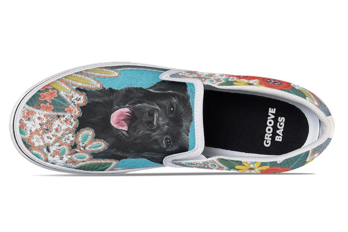 Denim Style Black Labrador Slip-On Shoes