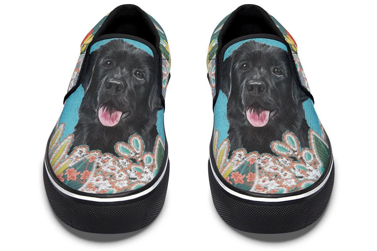 Denim Style Black Labrador Slip-On Shoes