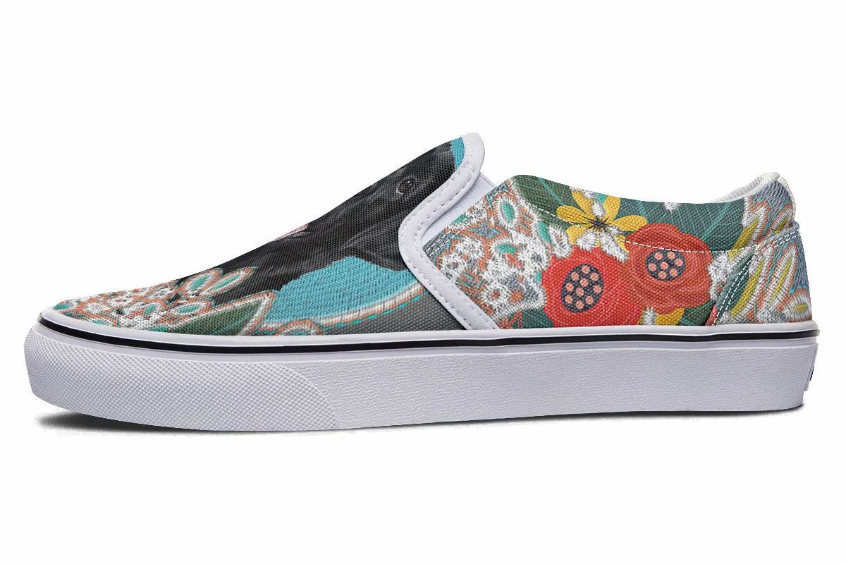 Denim Style Black Labrador Slip-On Shoes